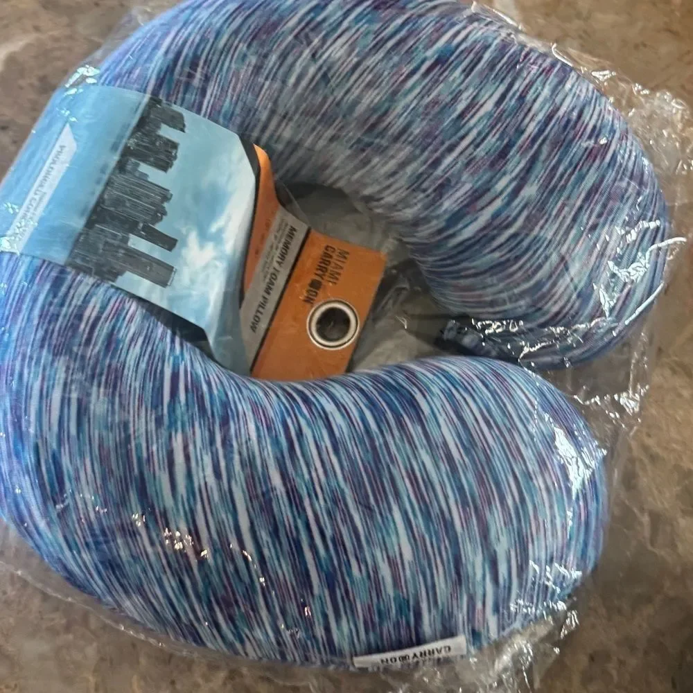 Miami CarryOn Space Dye Memory Foam Travel Pillow/Neck Pillow